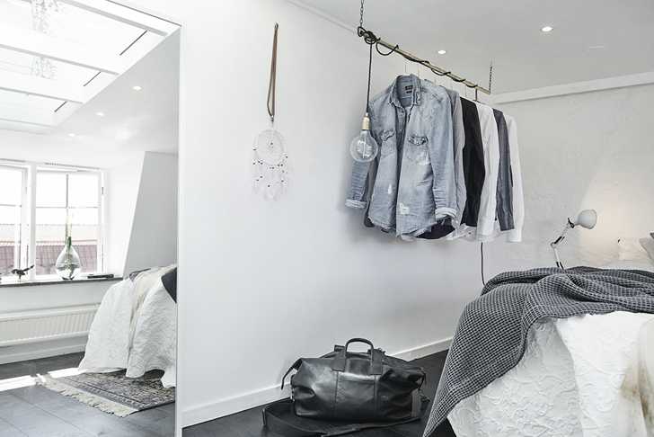 瑞典 59 平米黑白小 loft，巧用白色和自然光扩展空间-18