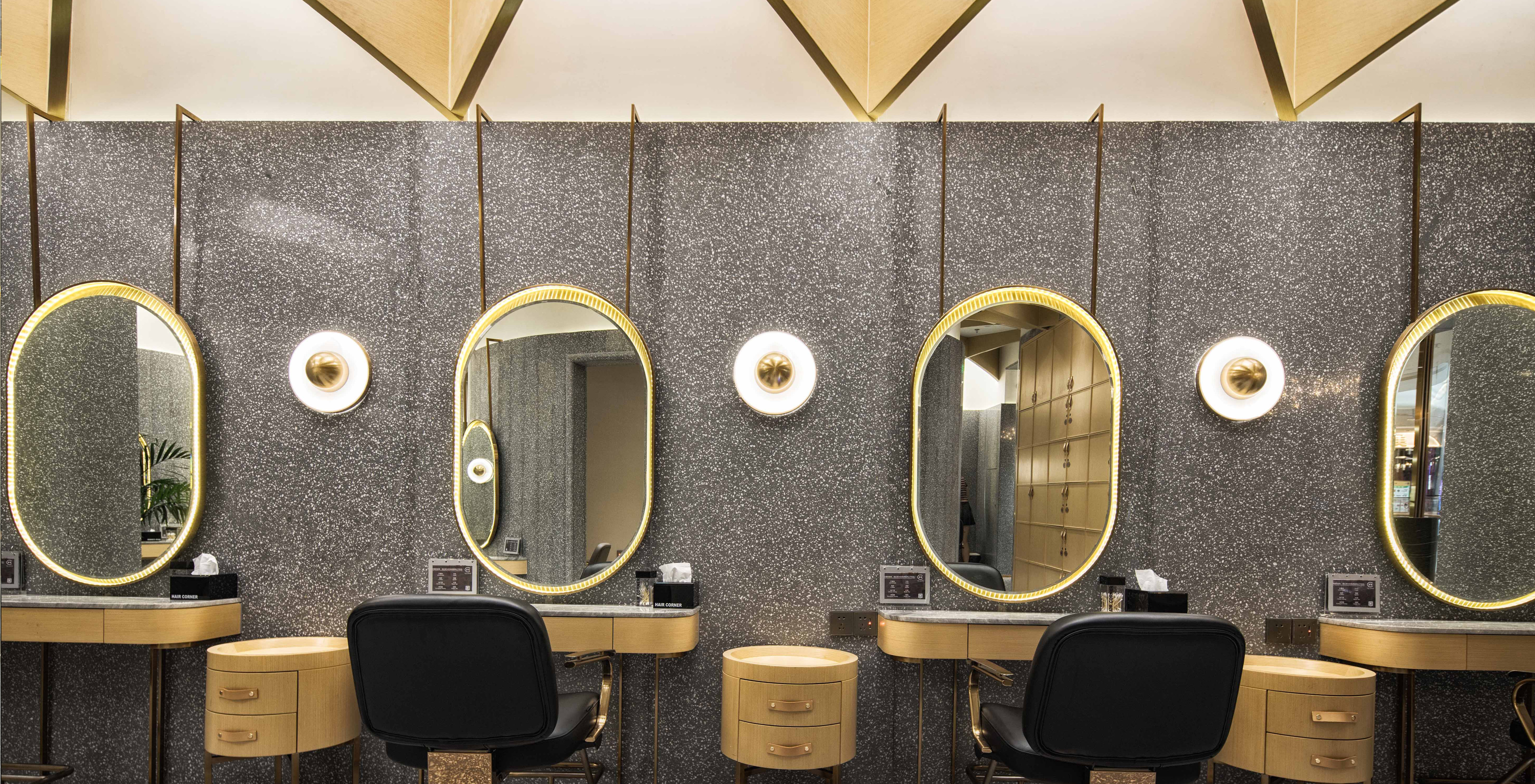 《静雅回廊》 | 广州美发沙龙设计,古铜钢与水磨石的完美融合-21