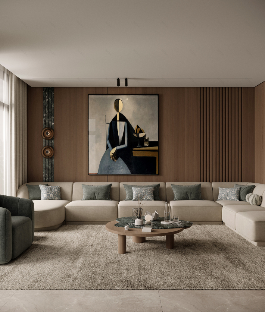 客厅设计丨沙特阿拉伯丨Astro Architects-9