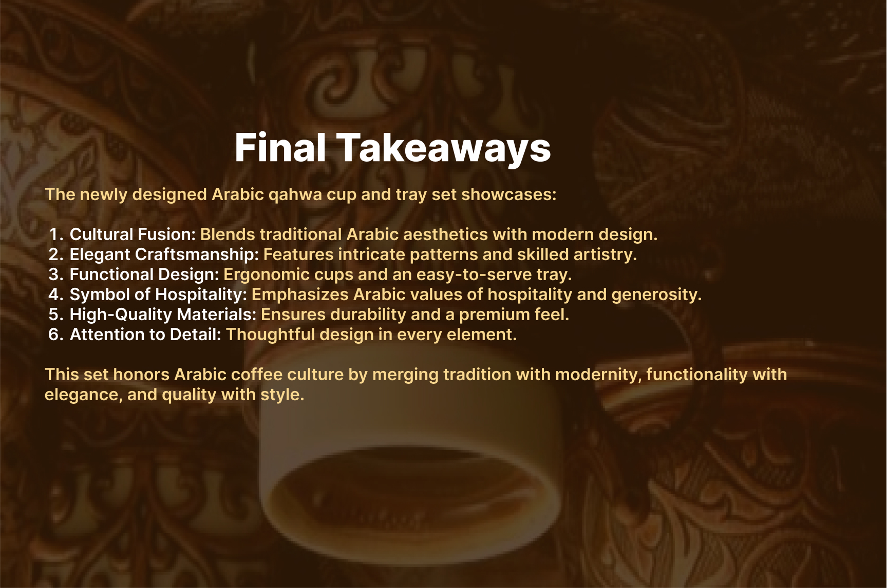 Arabic Qahwa Cup & Tray Set-40