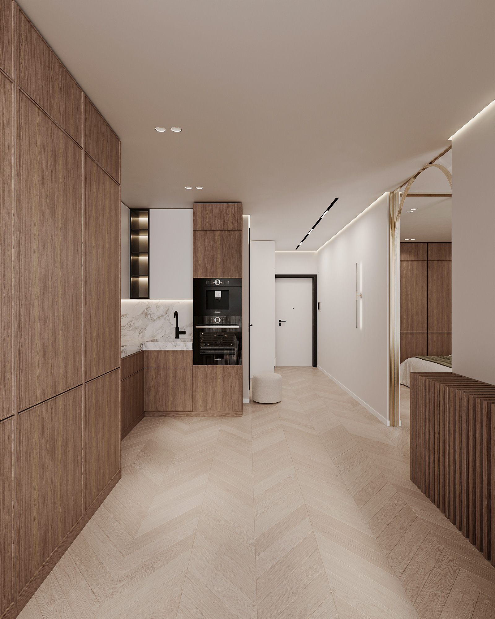 khaki & wood apartment-18