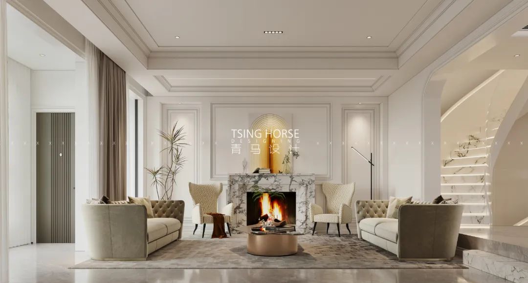 龙湖双珑原著简约法式诗意居所丨中国西安丨青马别墅空间设计-26