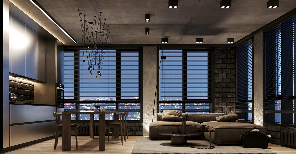 高级黑色系公寓设计-0