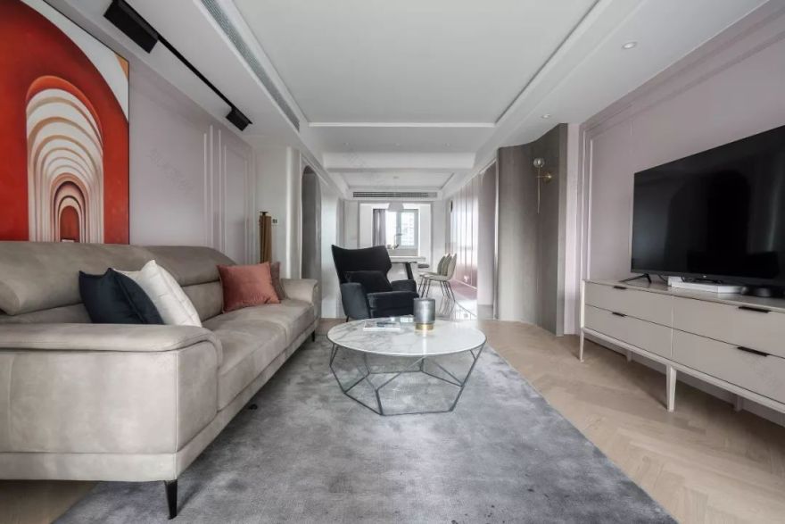 上海 140㎡弧形元素糖果配色家,乐活设计之典范-65