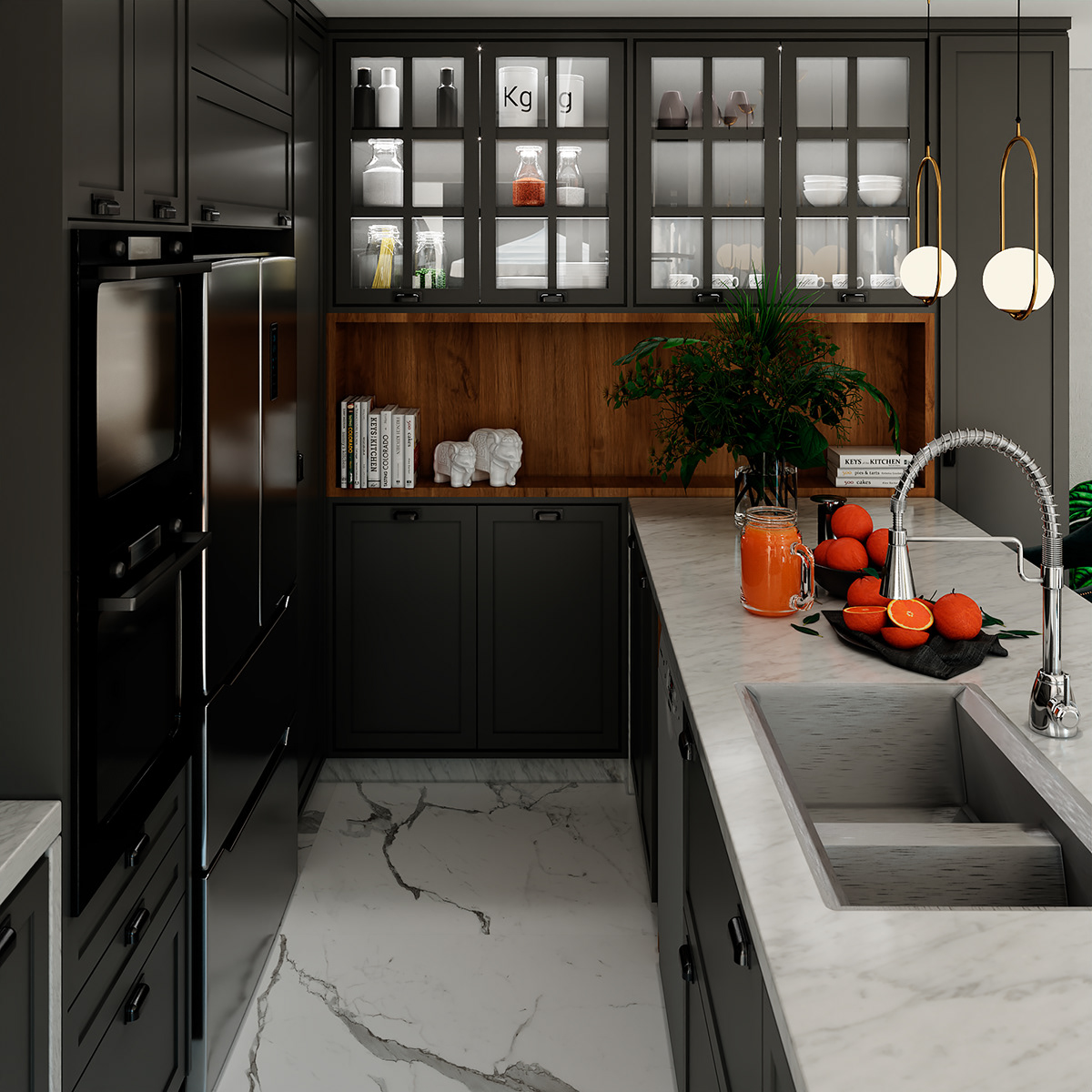 黄金公园厨房 · 现代简约设计之美丨bilddesign3d-4