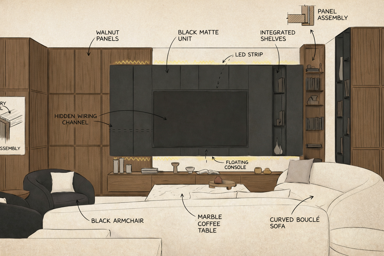 Luxury Interior Livingroom and Kitchen-8