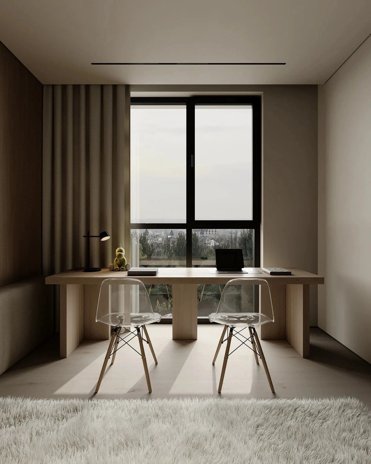 原木系奶油风极简空间loft公寓设计丨URSA STUDIO-64