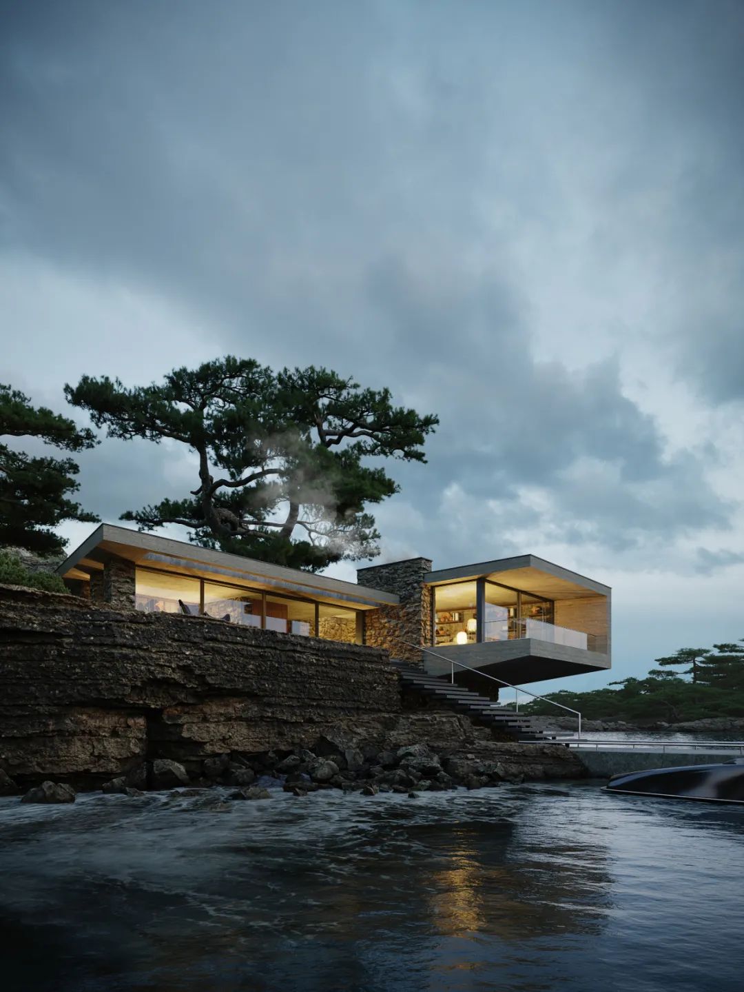 石崖湖畔豪宅丨ParaZodchih studio-69