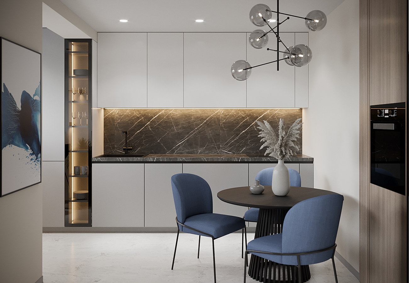 Small cozy apartment with indigo color-10