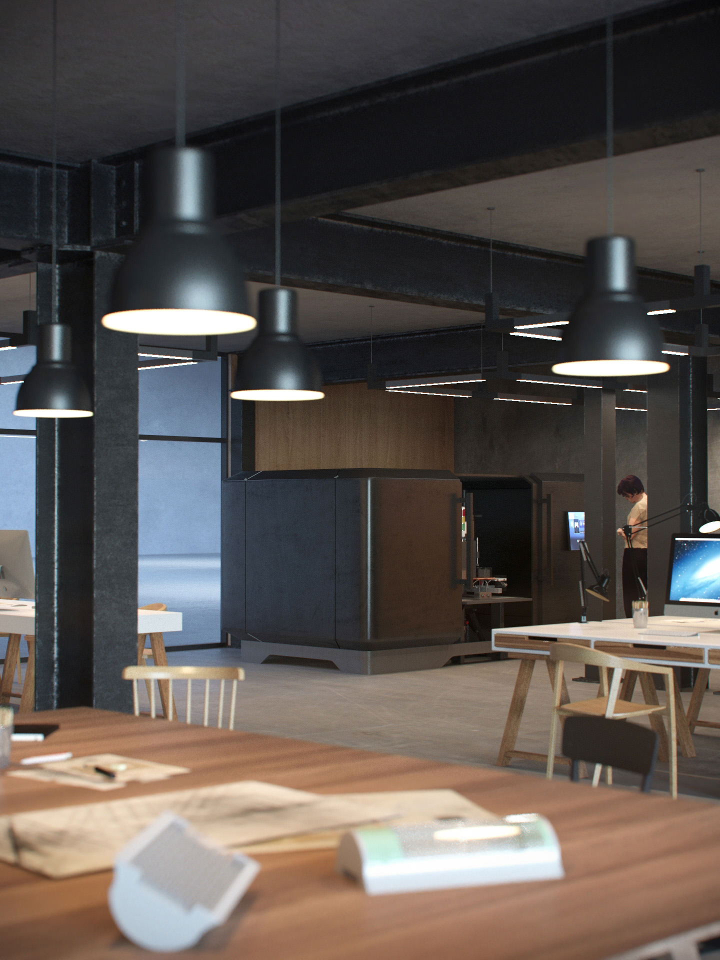 Modern Workshop interior visualization | Lunas Visualization-5