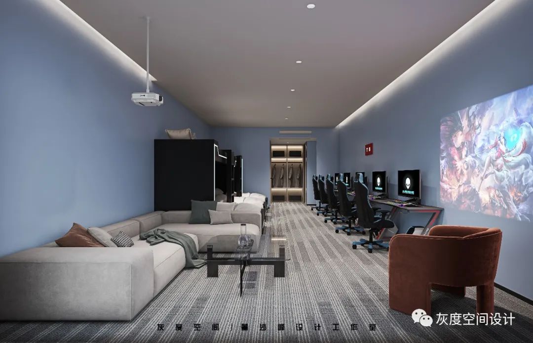 赛博朋克电竞酒店丨灰度空间设计-57