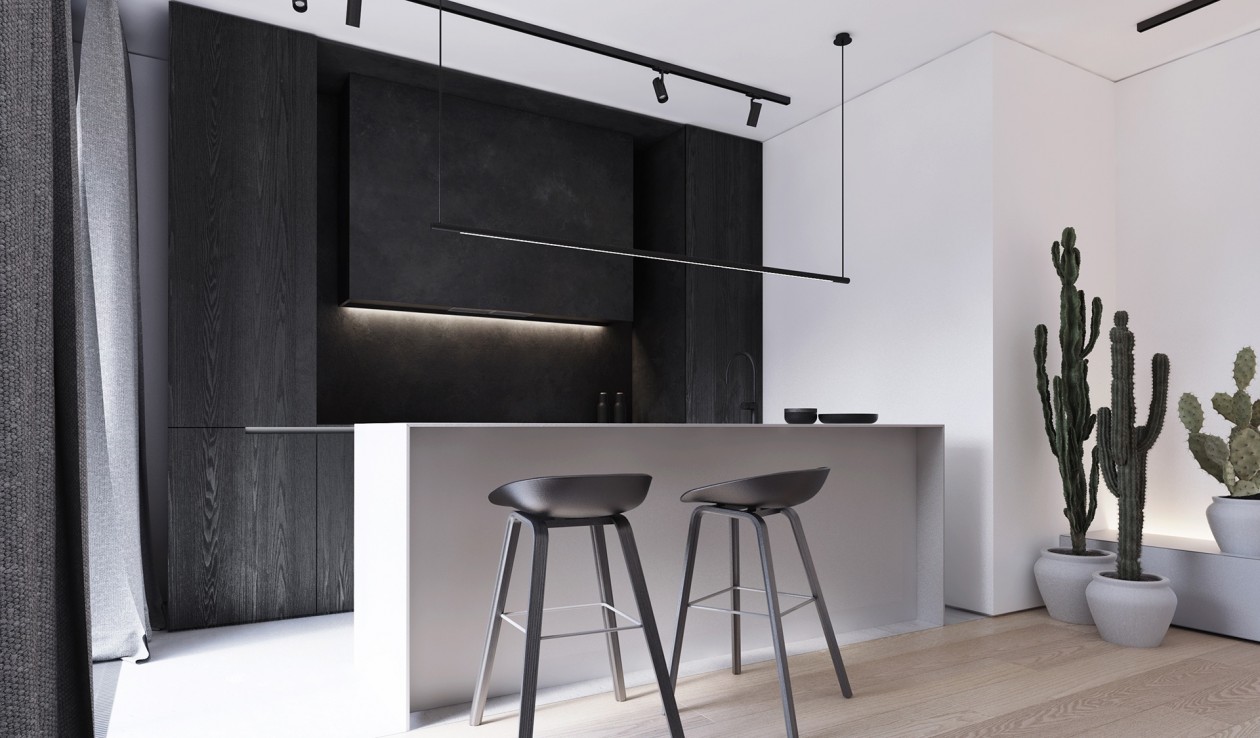 极简白+高级黑 现代极简风空间设计-9