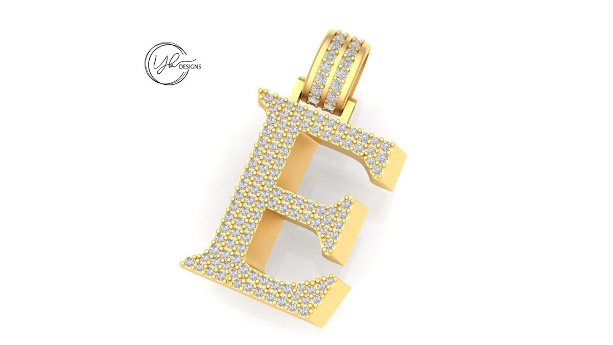 Alphabets pendant cad designs-4