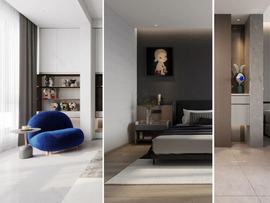 蓝色诗意,自然至简——现代简约家居设计案例-2