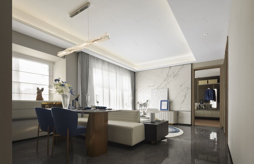 深物业·澜湖时代·莫兰迪蓝样板间丨中国深圳丨深圳市伊派室内设计有限公司-4