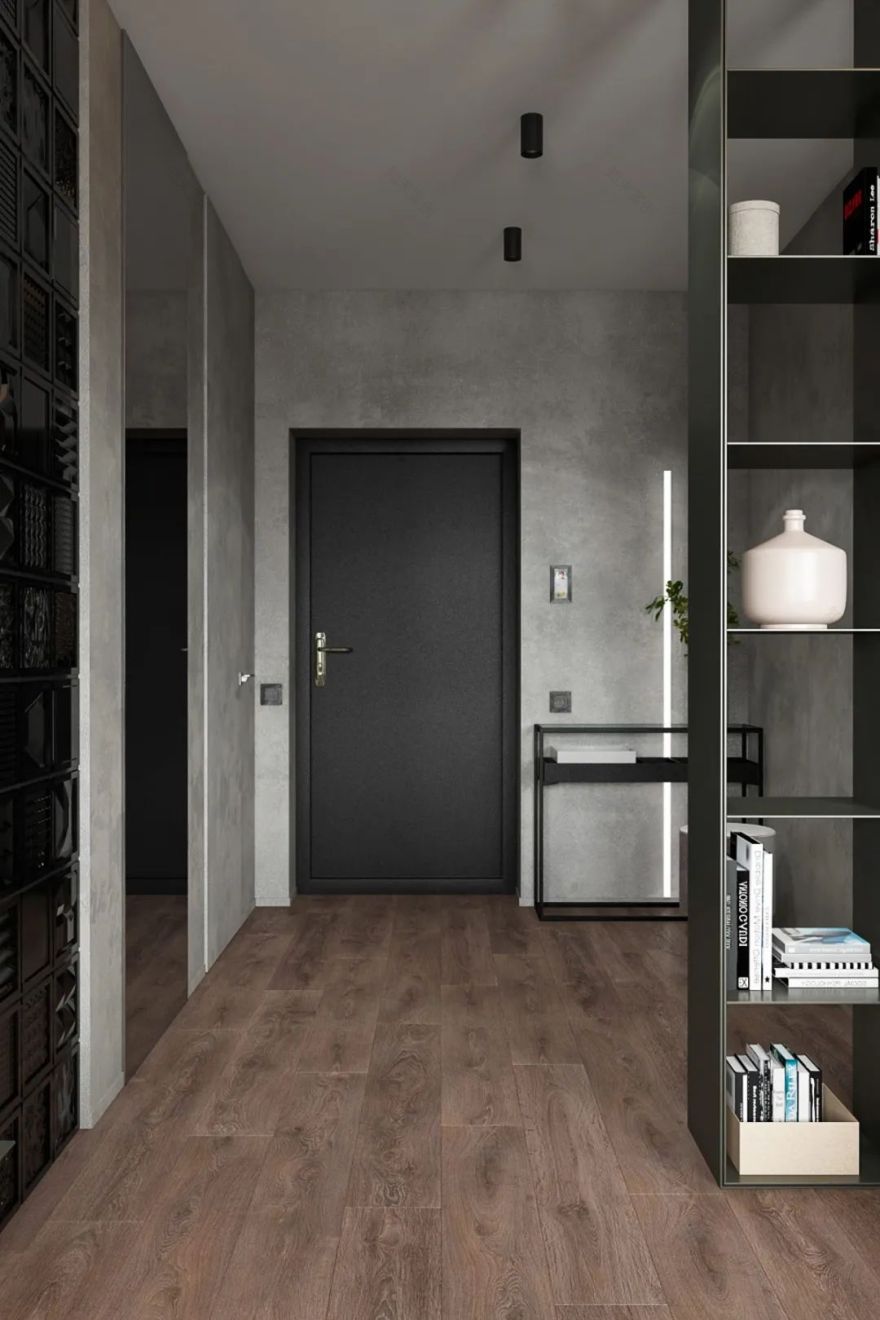 现代简约风暗色系混凝土住宅-8