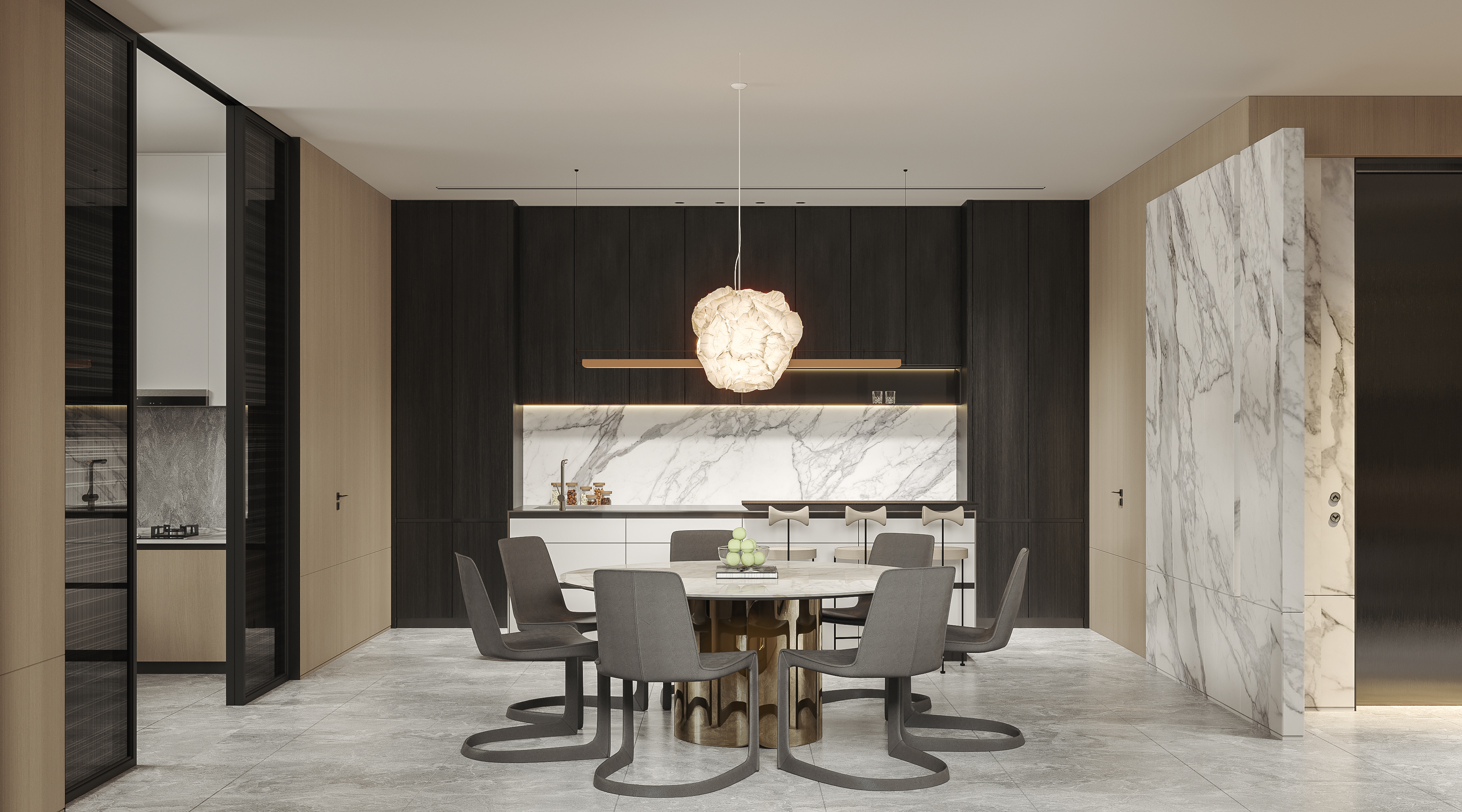 现代别墅客餐厅-25