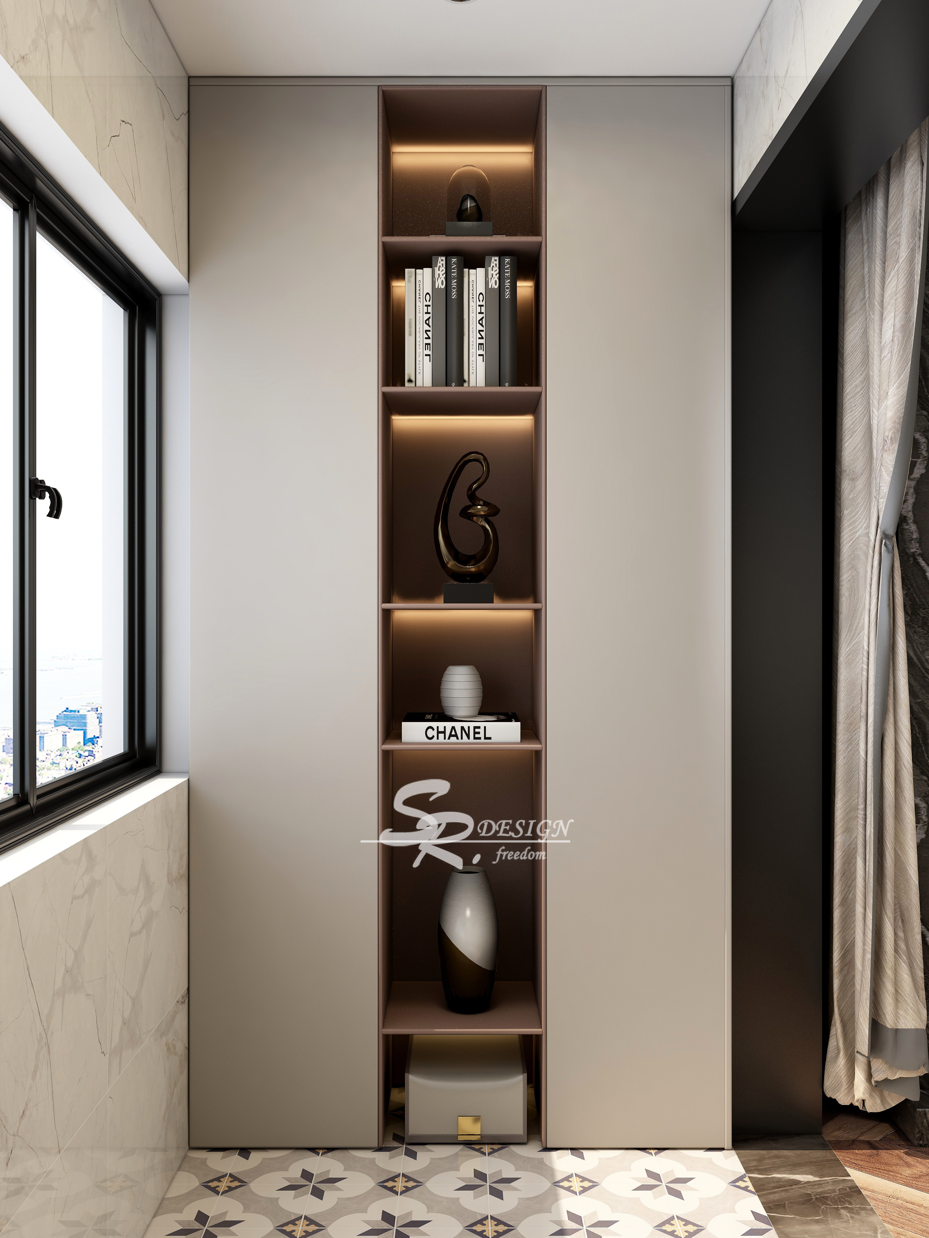 现代复古混搭风 · 96 平花繁设计样板间-23