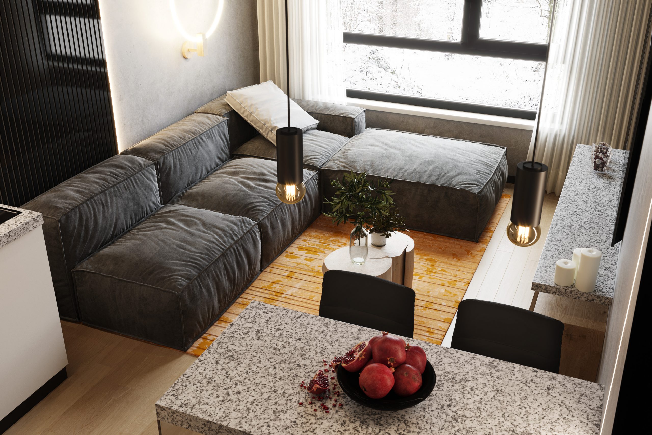 Small Contemporary Apartment CGI-1