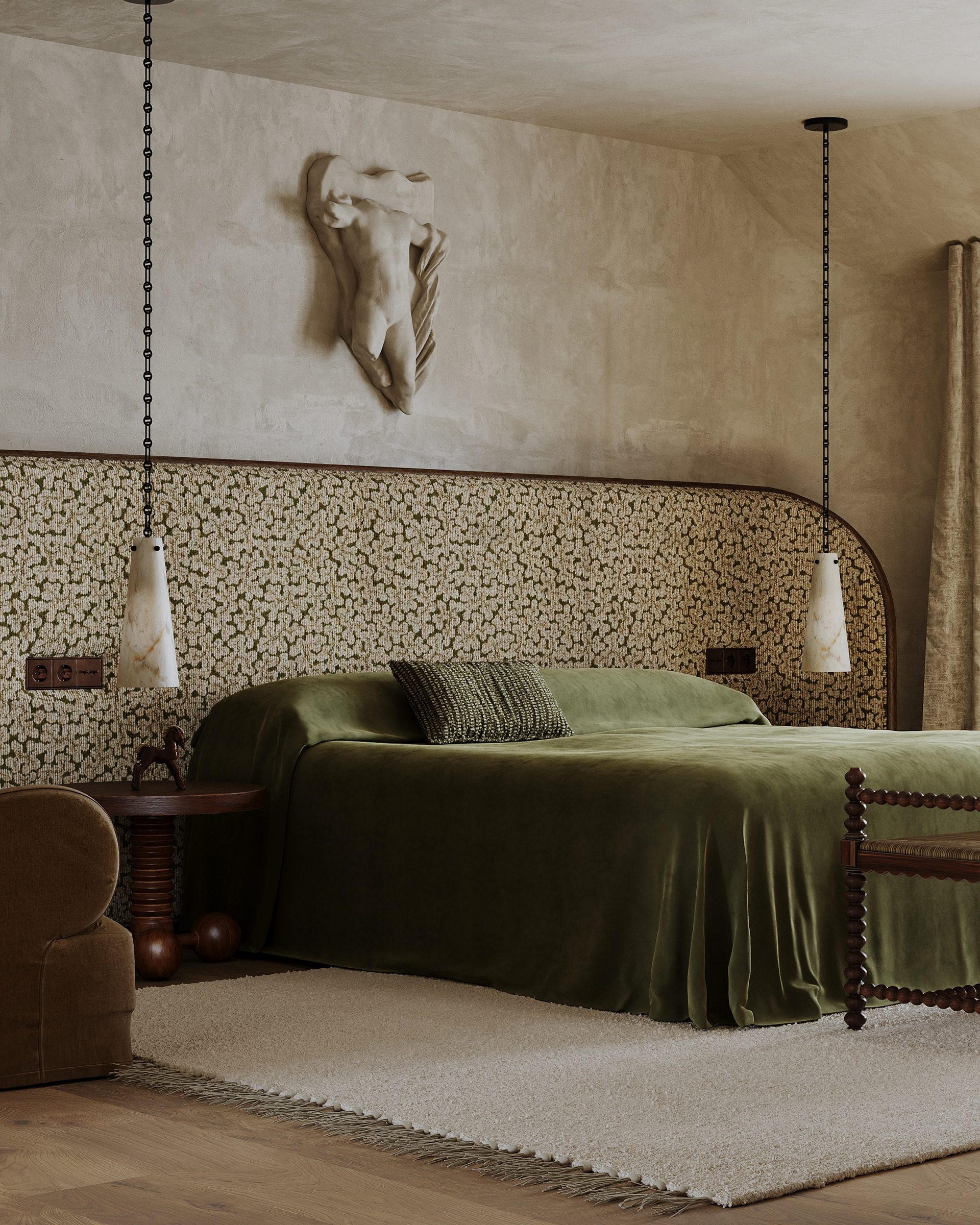 Master bedroom concept（橄榄色卧室概念设计）丨Julia Alato,Alato interiors-3