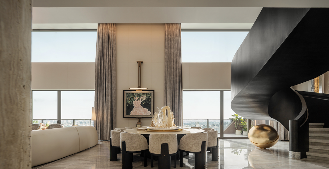 奥迅X新作｜流动艺术馆一826㎡顶层复式豪宅设计-38