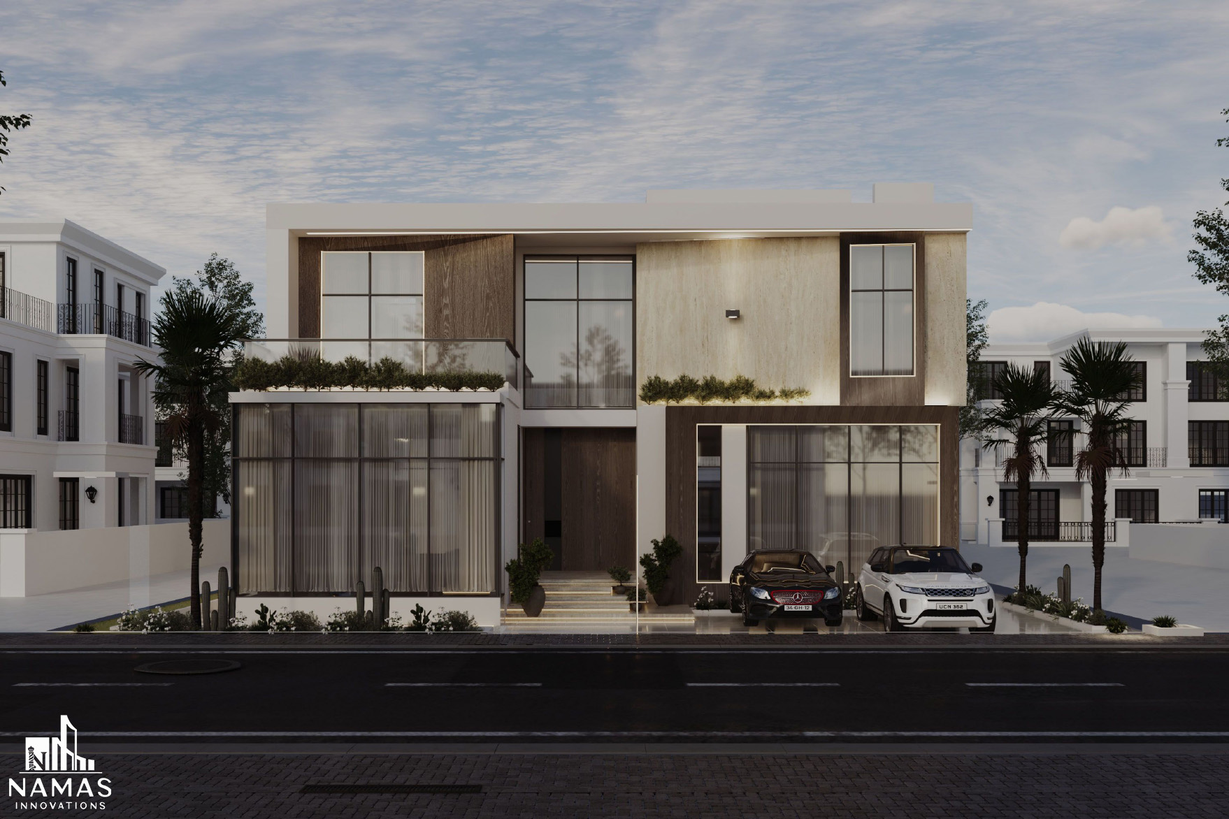 现代简约风别墅外观设计丨沙特阿拉伯丨Namasinnovation-6