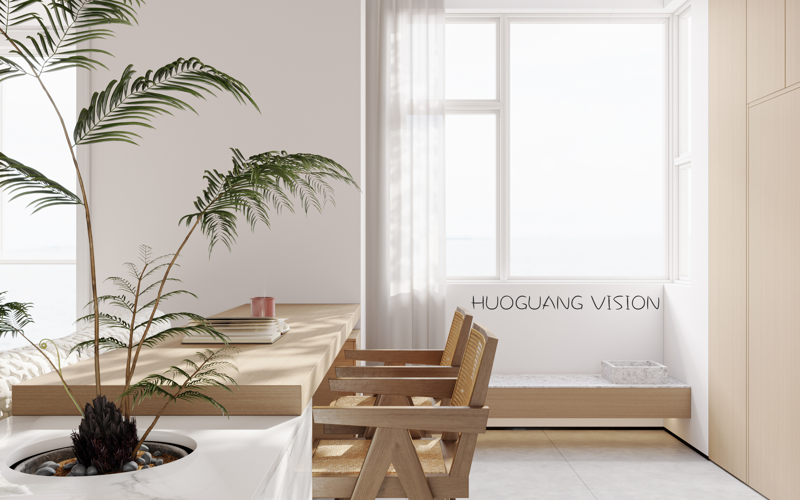 海边原木风客餐厅丨火光表现-6