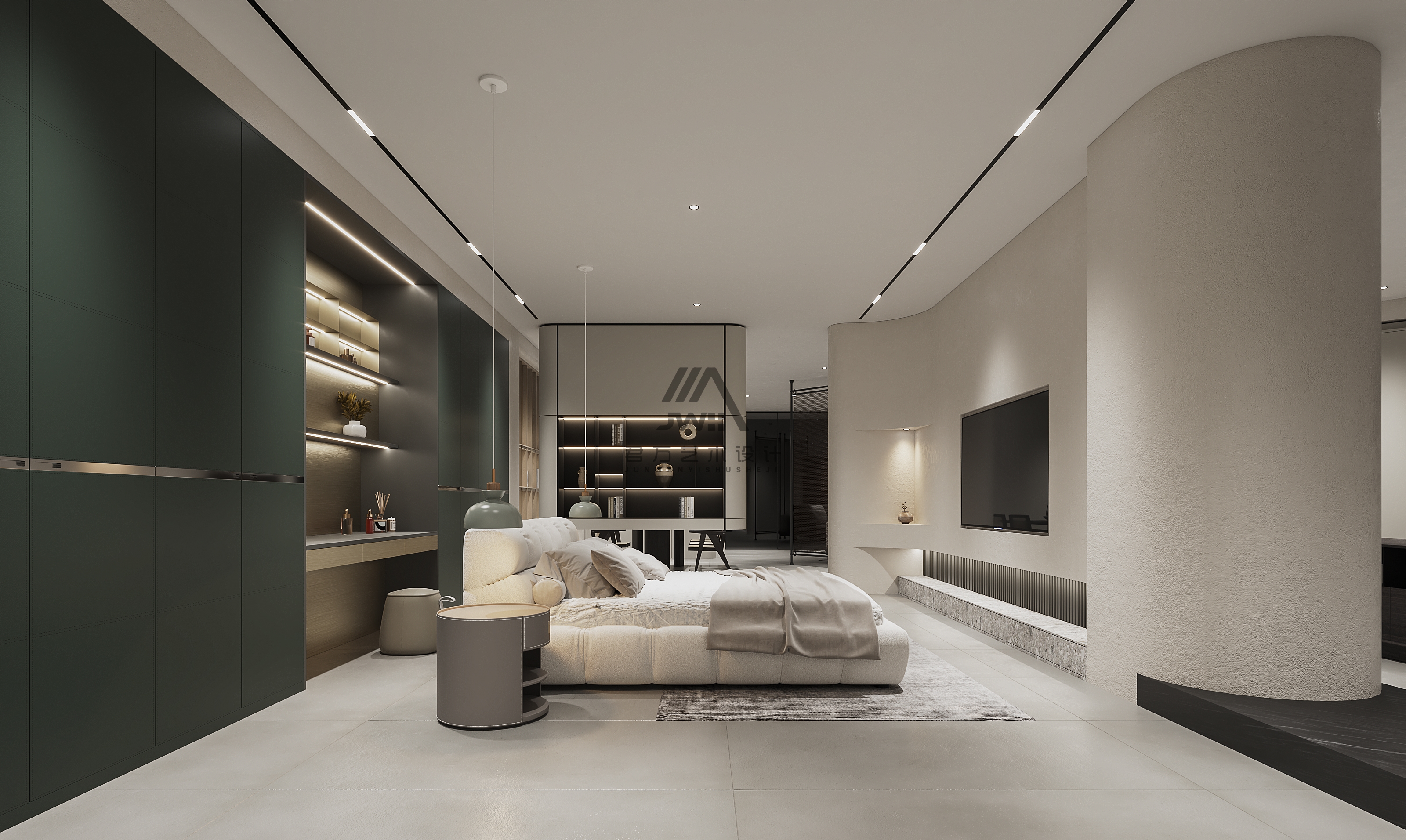 灰白简约随光影转室内设计丨君 one 设计-31