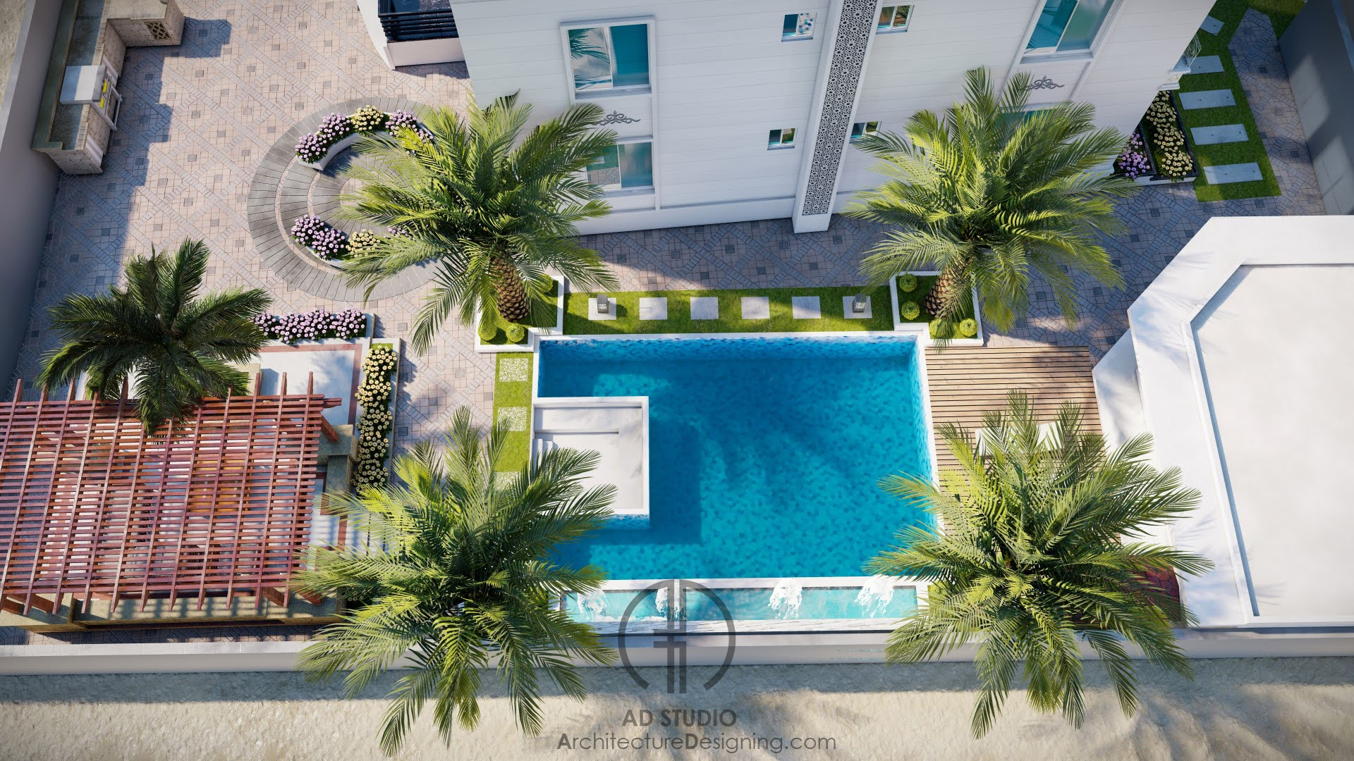 阿曼某社区单户住宅前院景观设计丨AD Studio-6