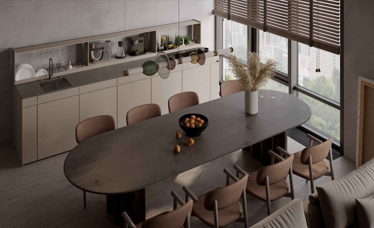 120 平北欧风暖色系日景夜景设计案例-11