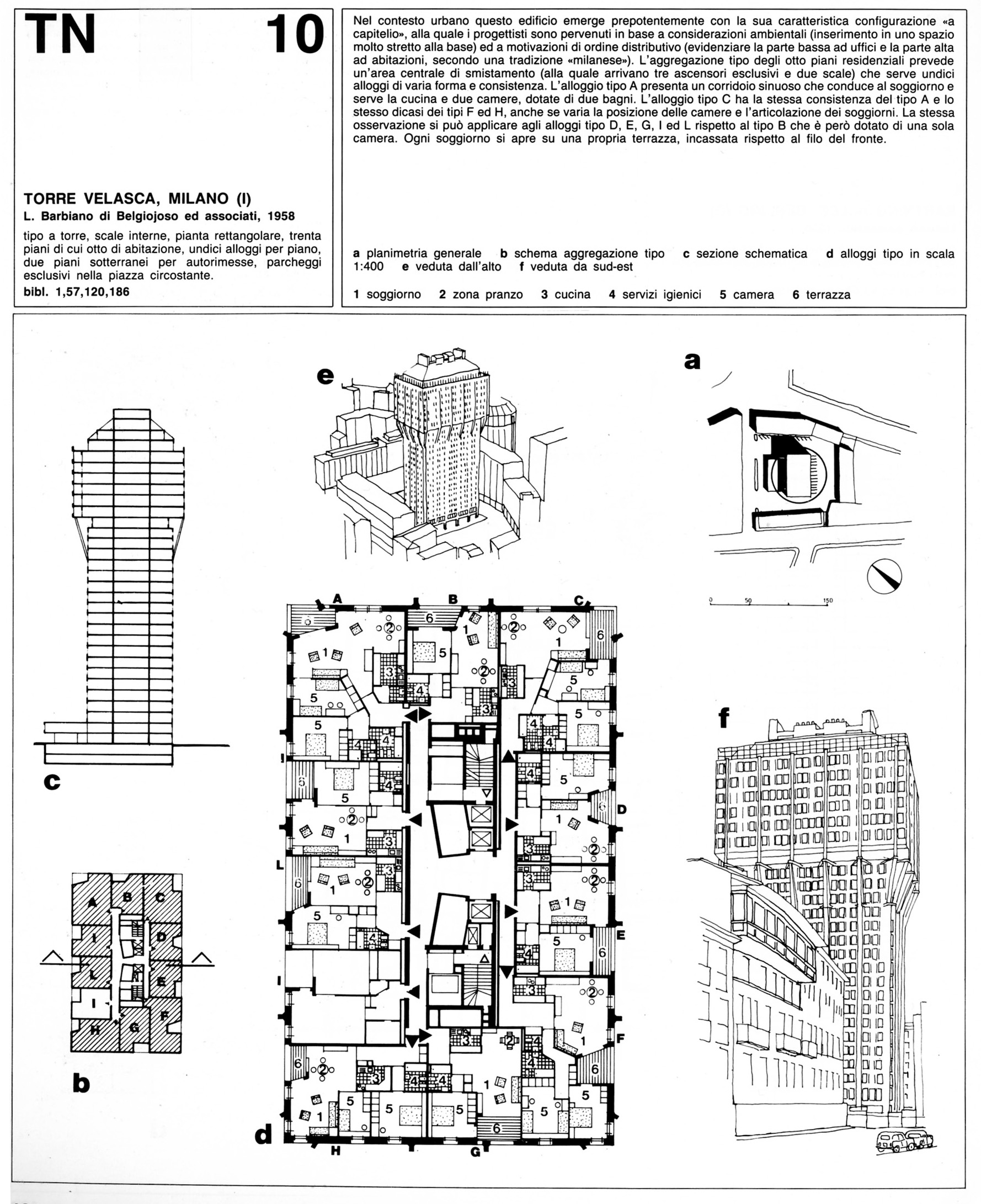 Velasca Tower（韦拉斯卡塔楼）丨意大利米兰丨BBPR partnership（吉安路易吉·班菲等四人团队）-34