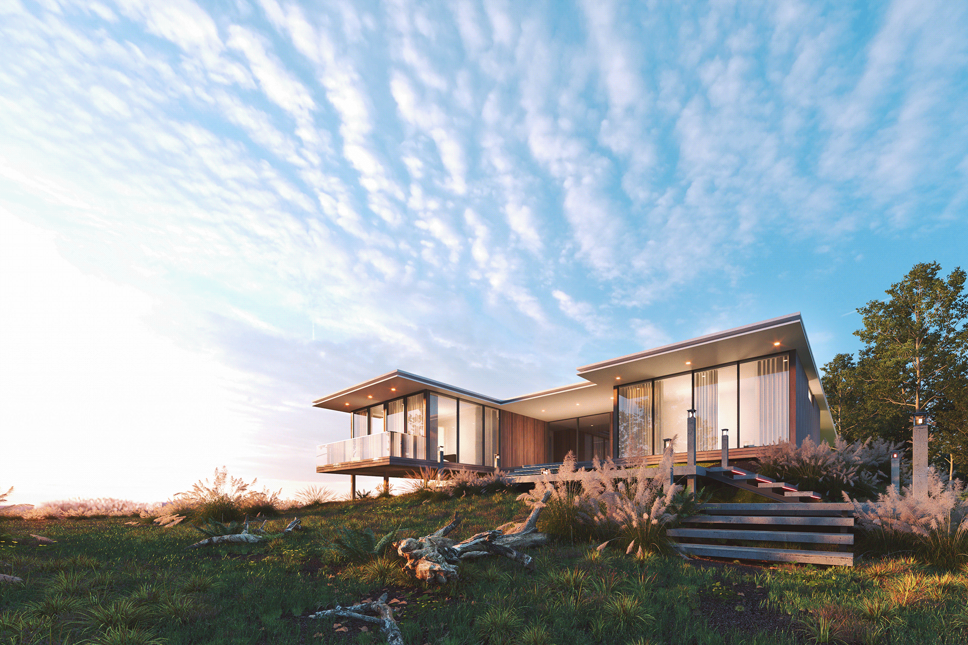 Sketchup Vray 外部：金黄色阳光-6