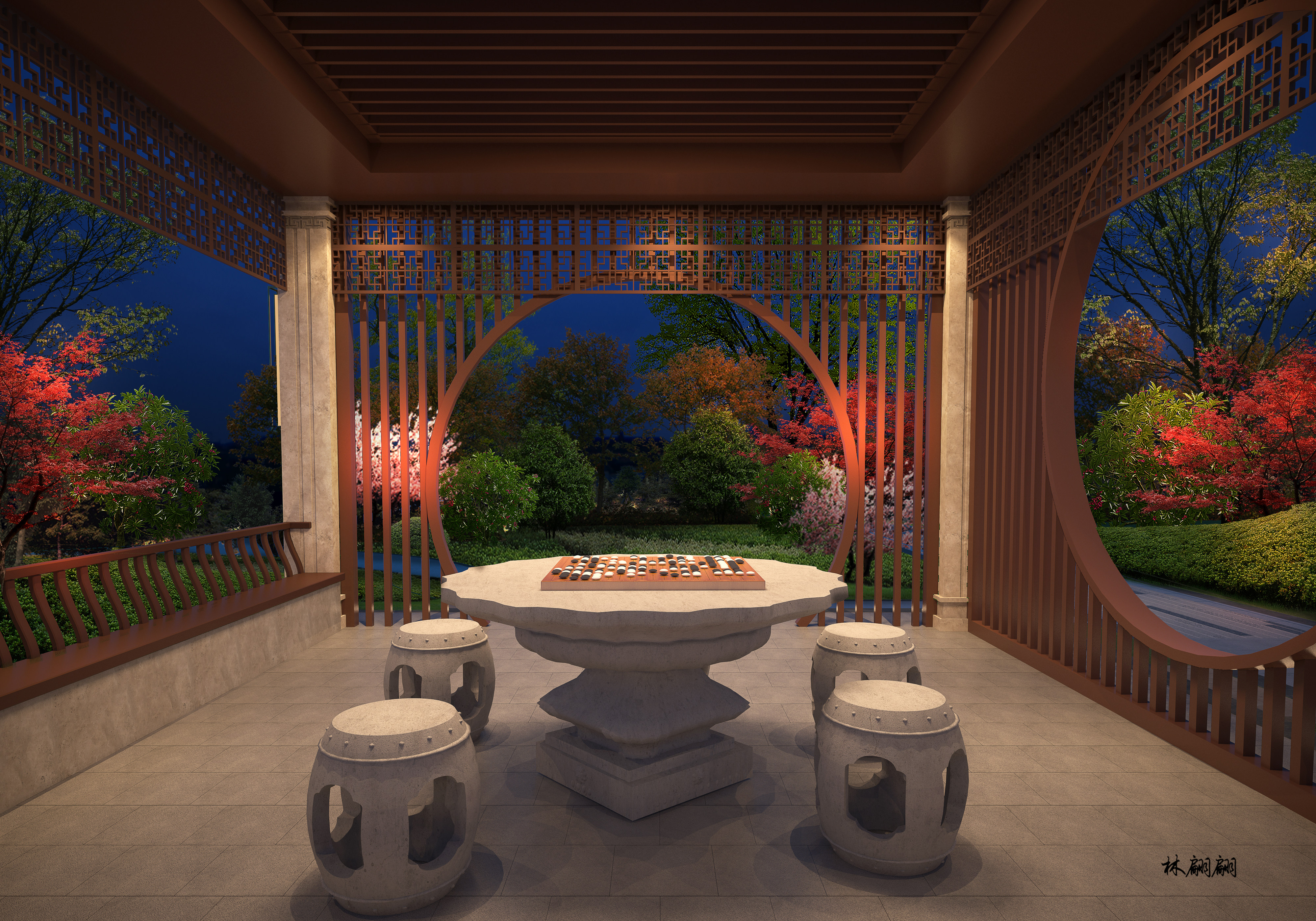 室外效果图|庭院景观-3