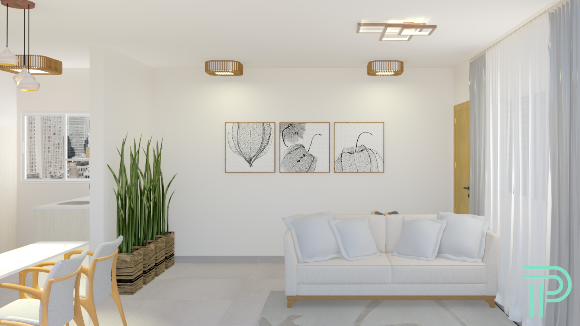 Design Integrado: Cozinha, Sala e Área de Serviço-2