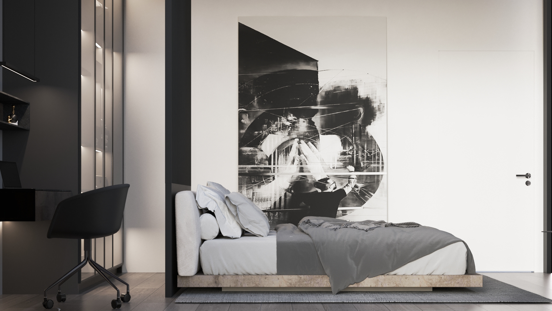 简约灰调子大空间设计-31