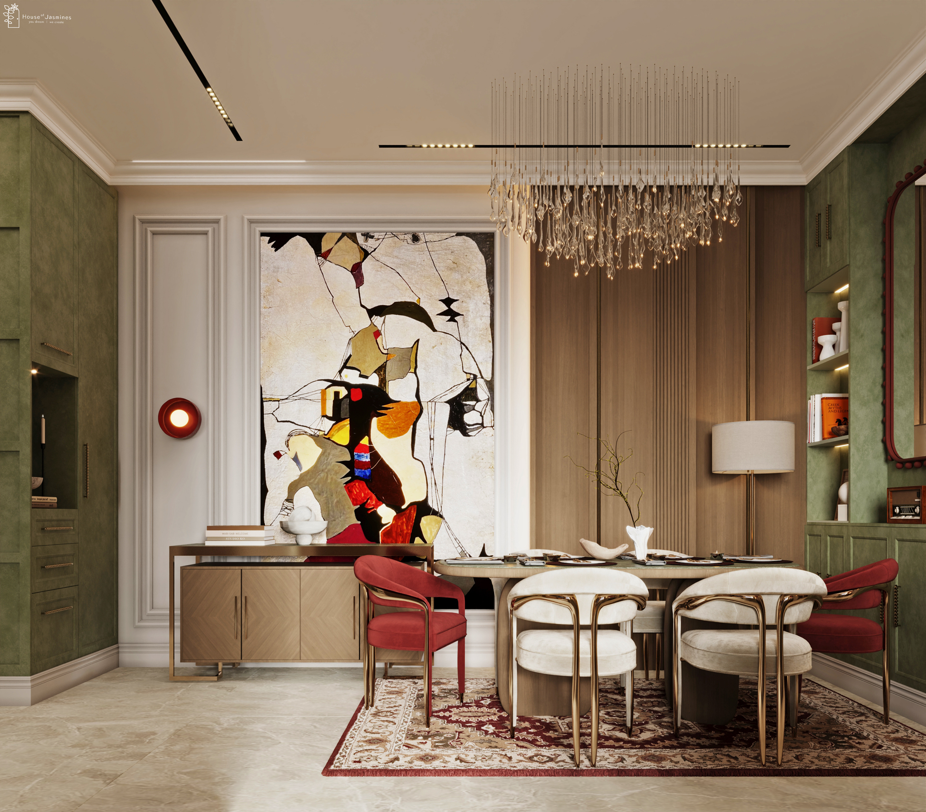 CRIMSON & GOLD: Eclectic Luxury Living-27