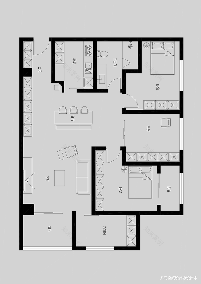 四居及以上140平米装修案例-11