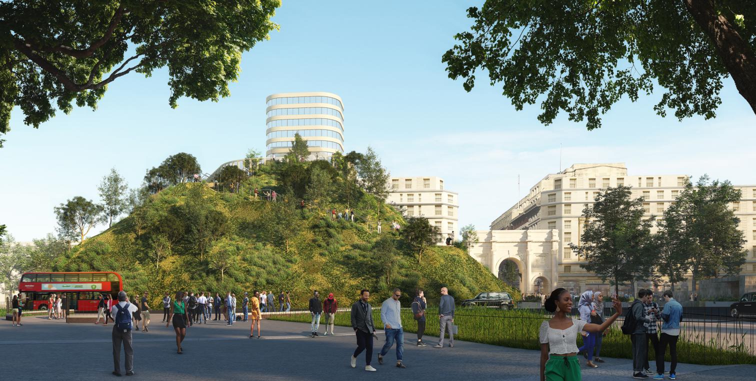 临时木构观景台亮相伦敦 Marble Arch Hill-4