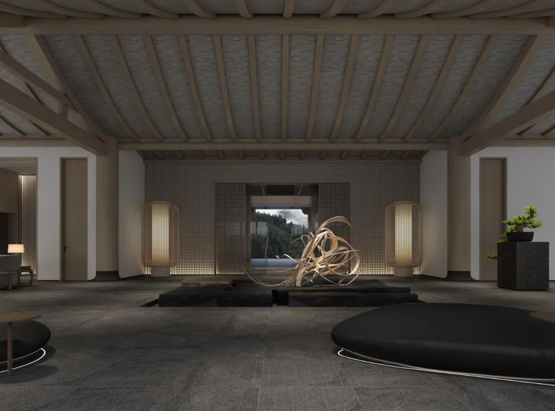 禅茶文化酒店大堂丨大麦室内设计-20