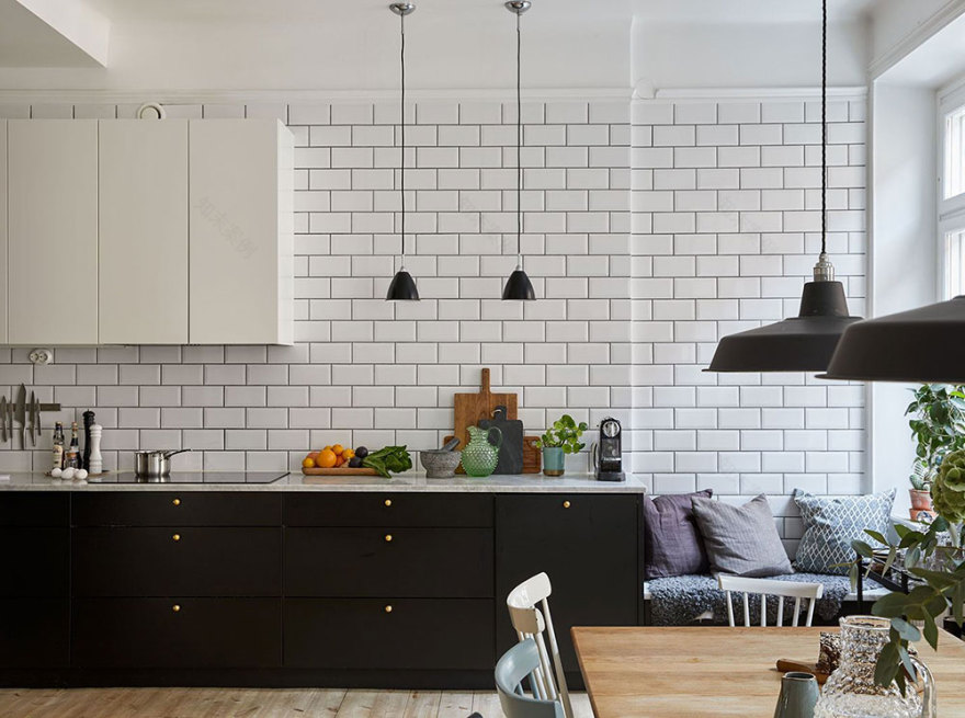 斯德哥尔摩黑白公寓,绿植细节打造舒适空间-1