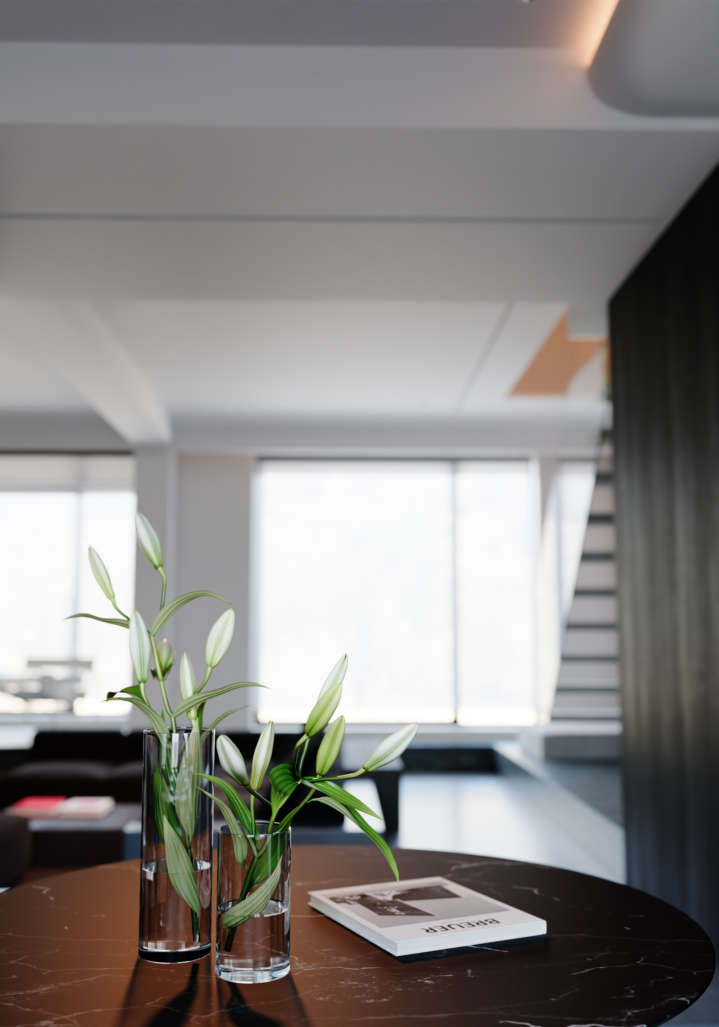 黑白灰现代客餐厅案例-9