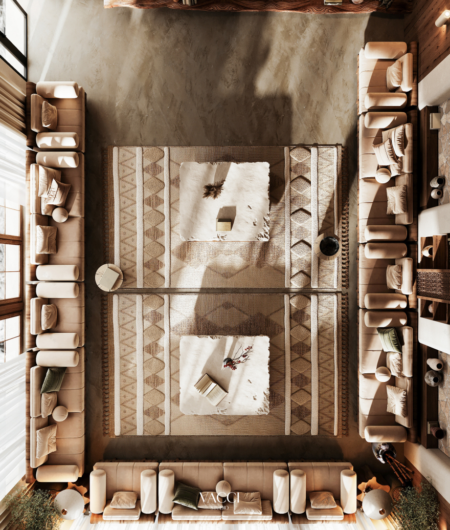 WABI SABI是源自日本美学概念侘寂,MAJLES是阿拉伯语,意为集会、会议室 ,因此整体可翻译为侘寂集会室 丨沙特阿拉伯利雅得丨Vacci Studio-29