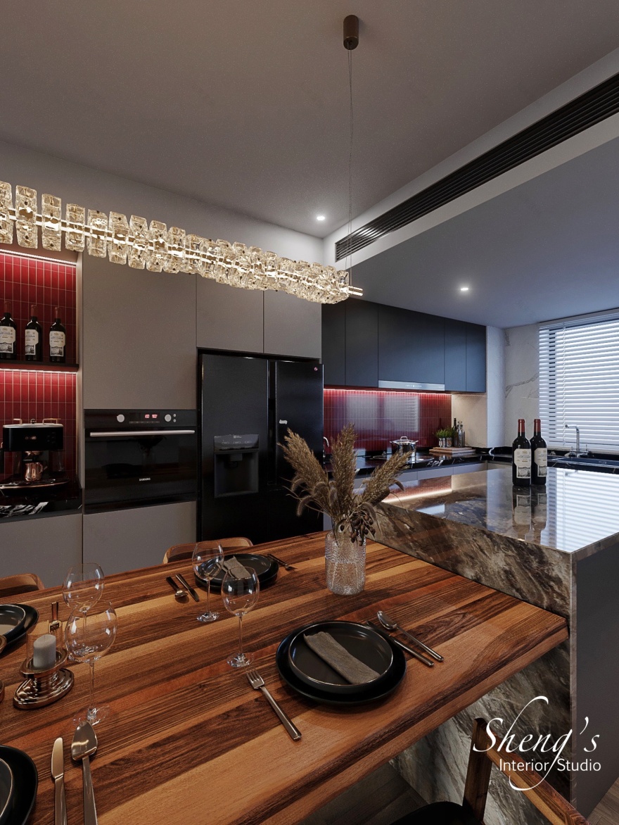 暗黑现代风格厨房丨Sheng Interior Studio (Han)-5