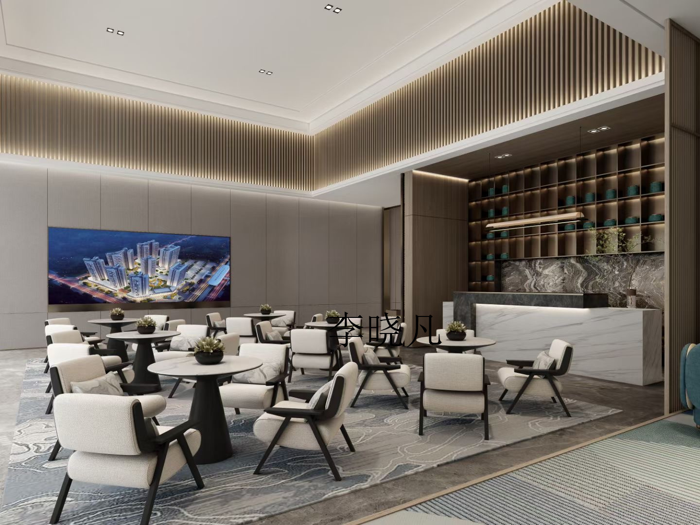 热气腾腾的工装售楼处设计-11