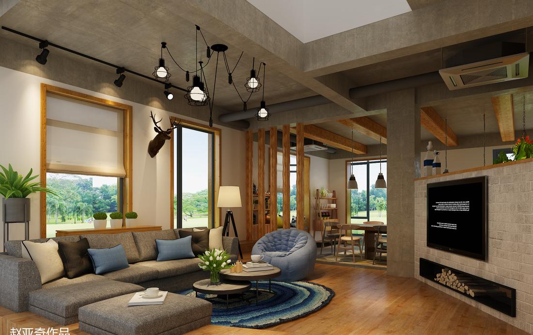 怀柔汤河民宿 | 北欧原木风水泥复古空间-8