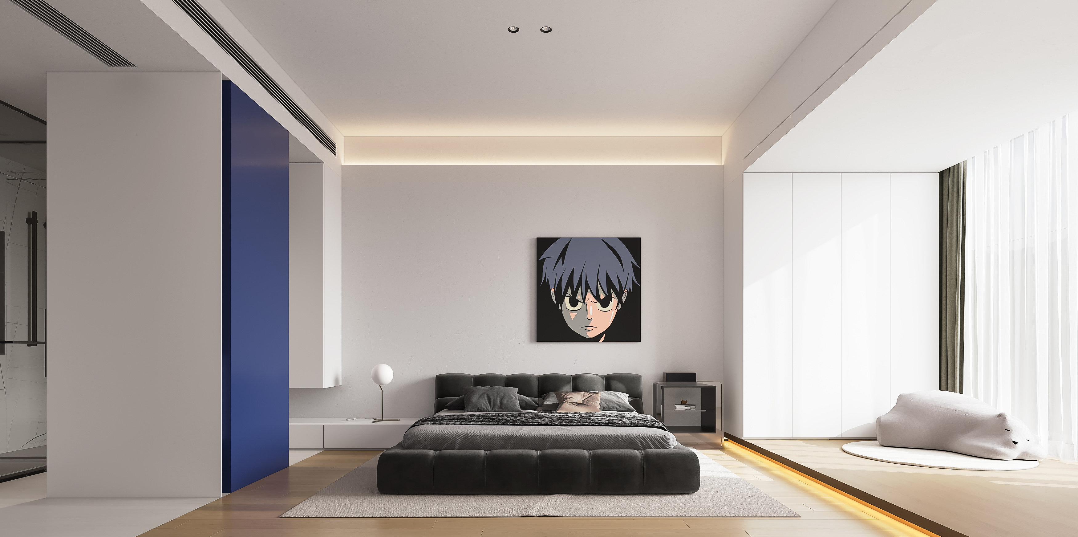 现代简约原木风大平层效果图丨中国益阳-17