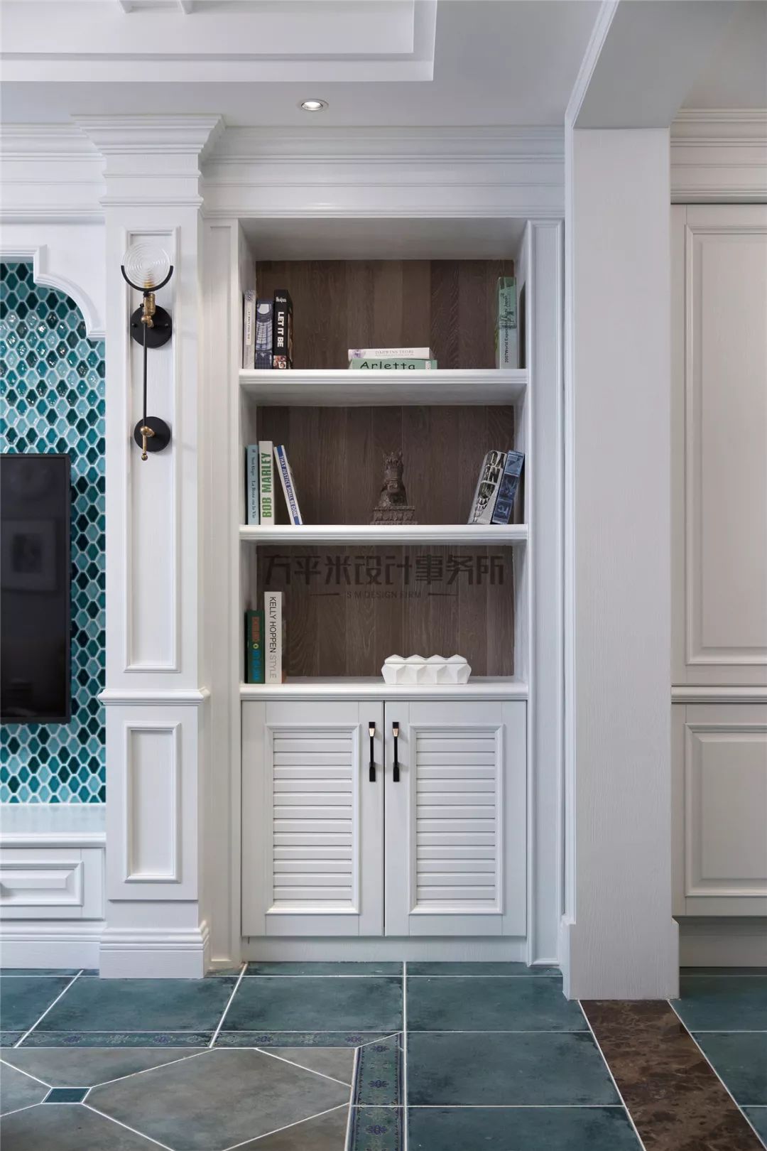 长夏方平米设计,美式平层大宅的优雅色彩碰撞-33