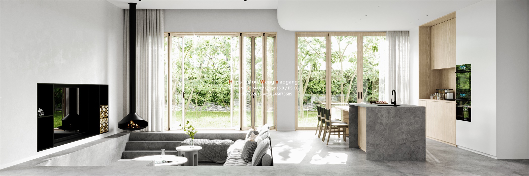 下沉客厅设计展现现代客餐厅魅力-7