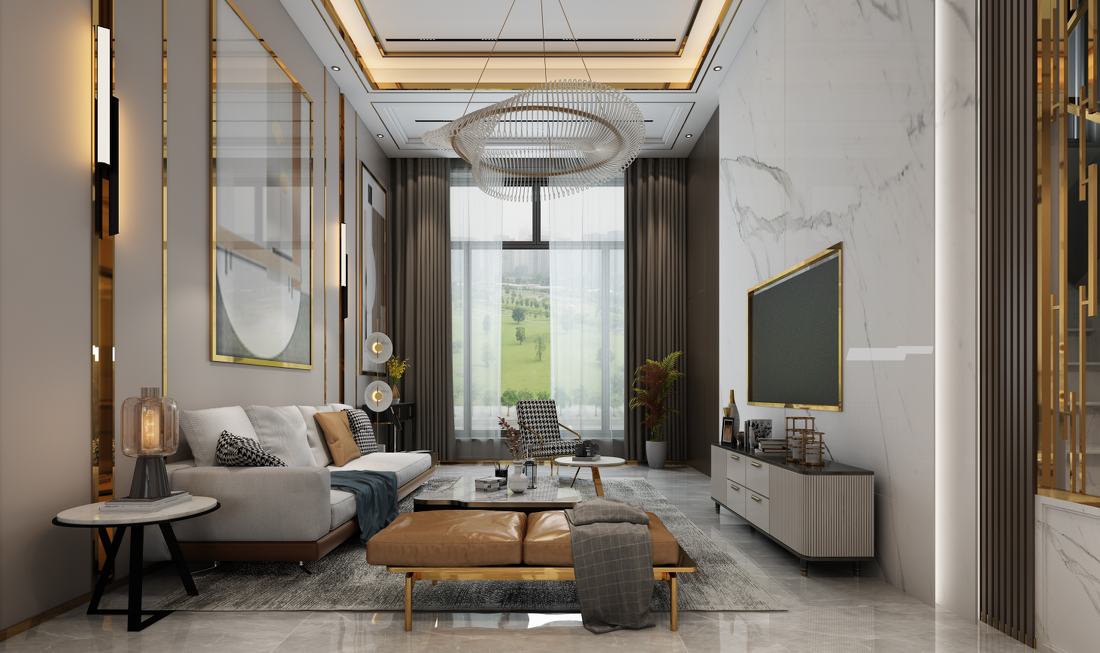 现代轻奢复式楼设计-8