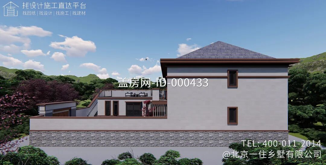 【设计师案例】土建参考造价68万，面宽13.4m×进深18m北京密云二层新中式别墅-26